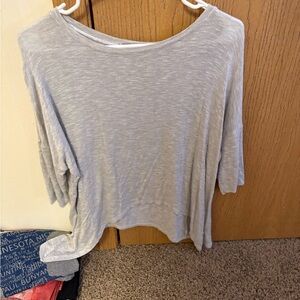 Grey flowy 3-quarter sleeve top